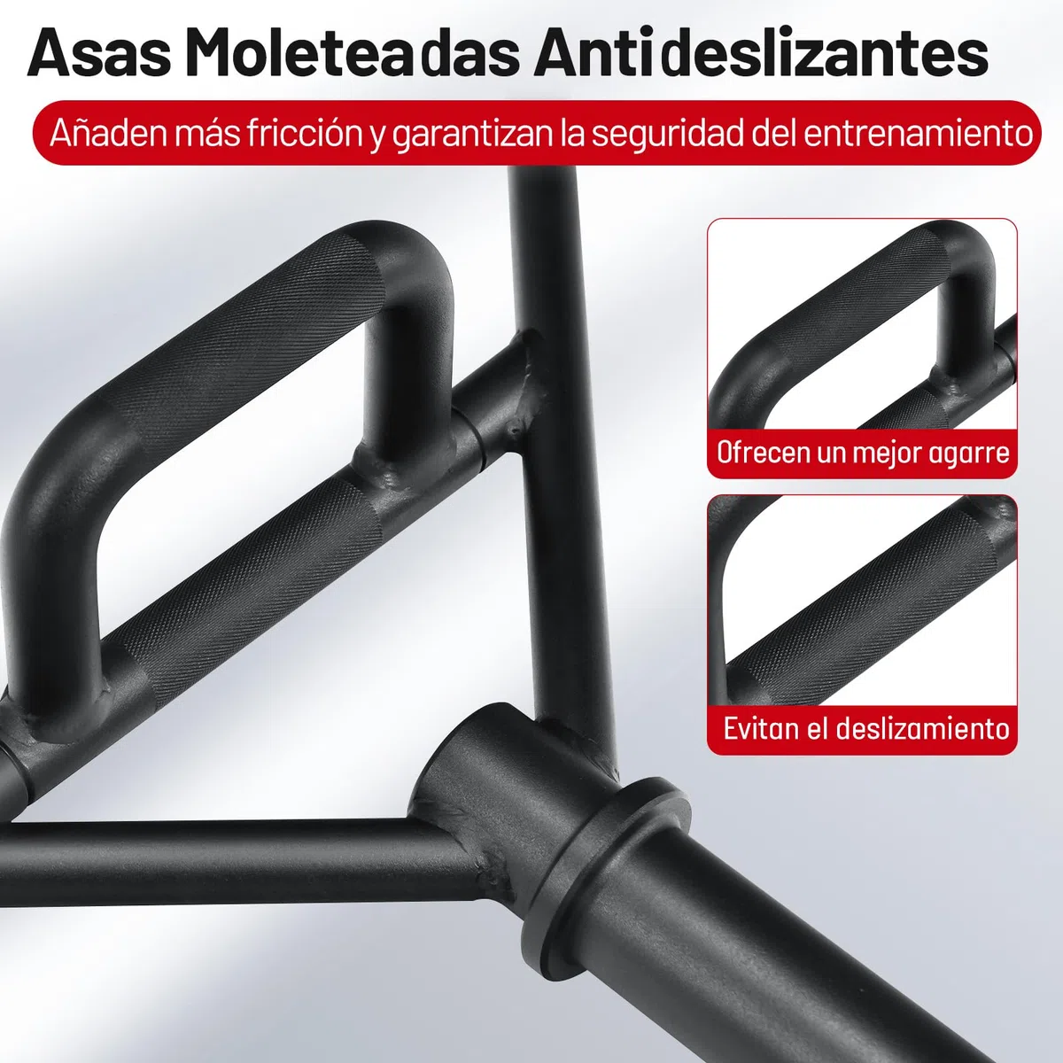GYMAX Barra Hexagonal Olímpica, Barra Trapezoidal para Entrenamiento de Fuerza con Manguitos Cargables y Collares de Resorte de 26 cm, Barra de Encogimiento de Pesas