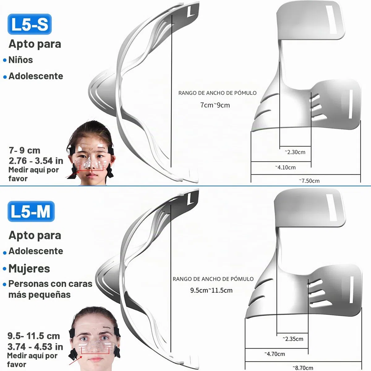 Qiancheng Protector facial para nariz rota para niños, adolescentes y mujeres, máscara facial ajustable con bolsa de transporte acolchada