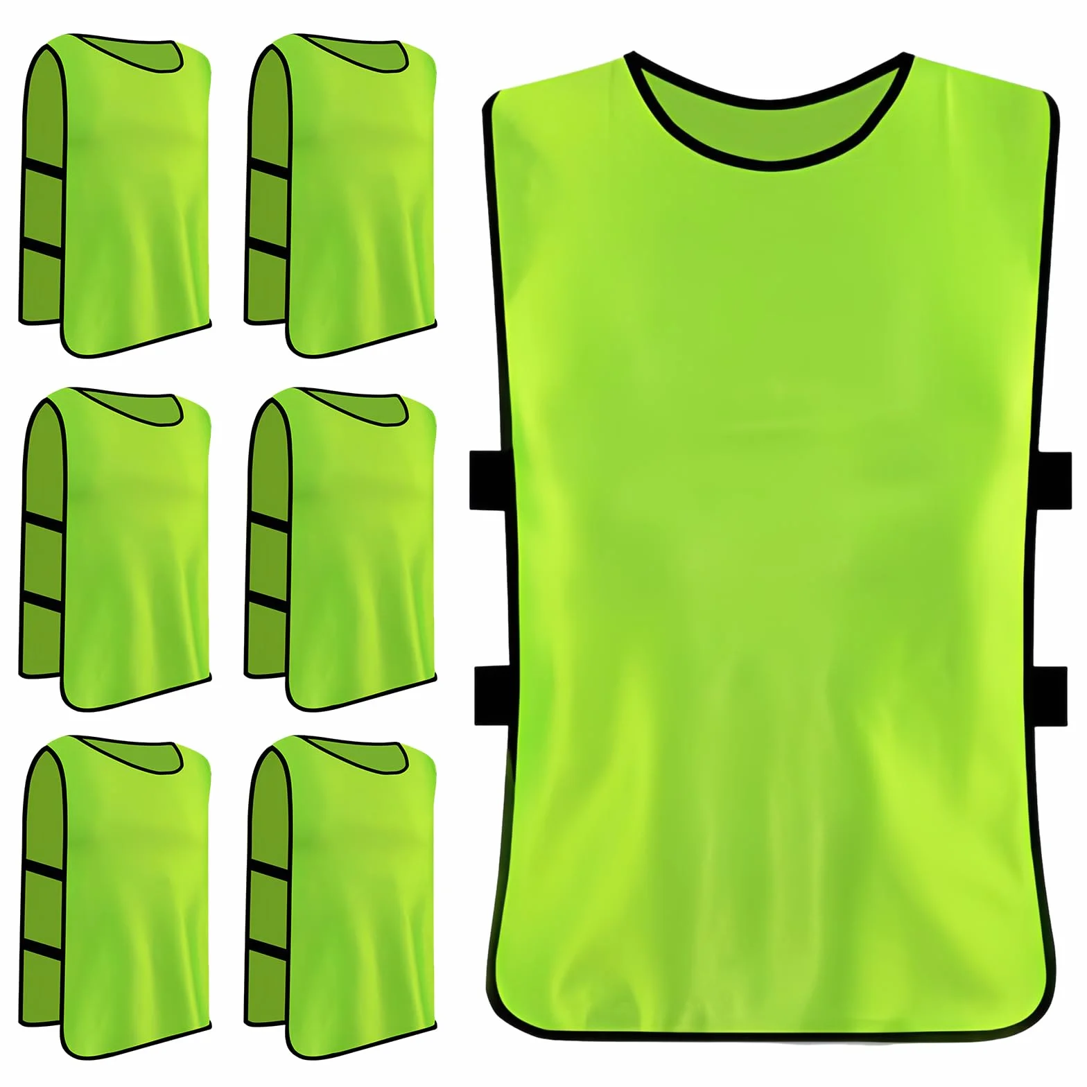 Rapidbok 6 Piezas Petos Futbol Adultos Chaleco Entrenamiento Transpirable Verde XL