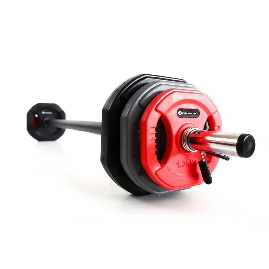 Kit de barra de musculación y discos de pesas Viok Sport