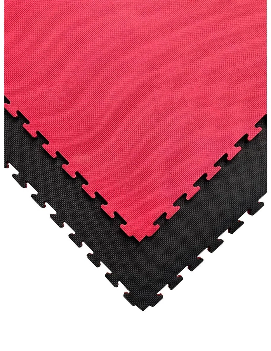 JARDIN202 - Tatami Puzzle | Lote x5 loseta - Rojo/Negro | Esterilla Reversible Antideslizante | Artes Marciales, Judo
