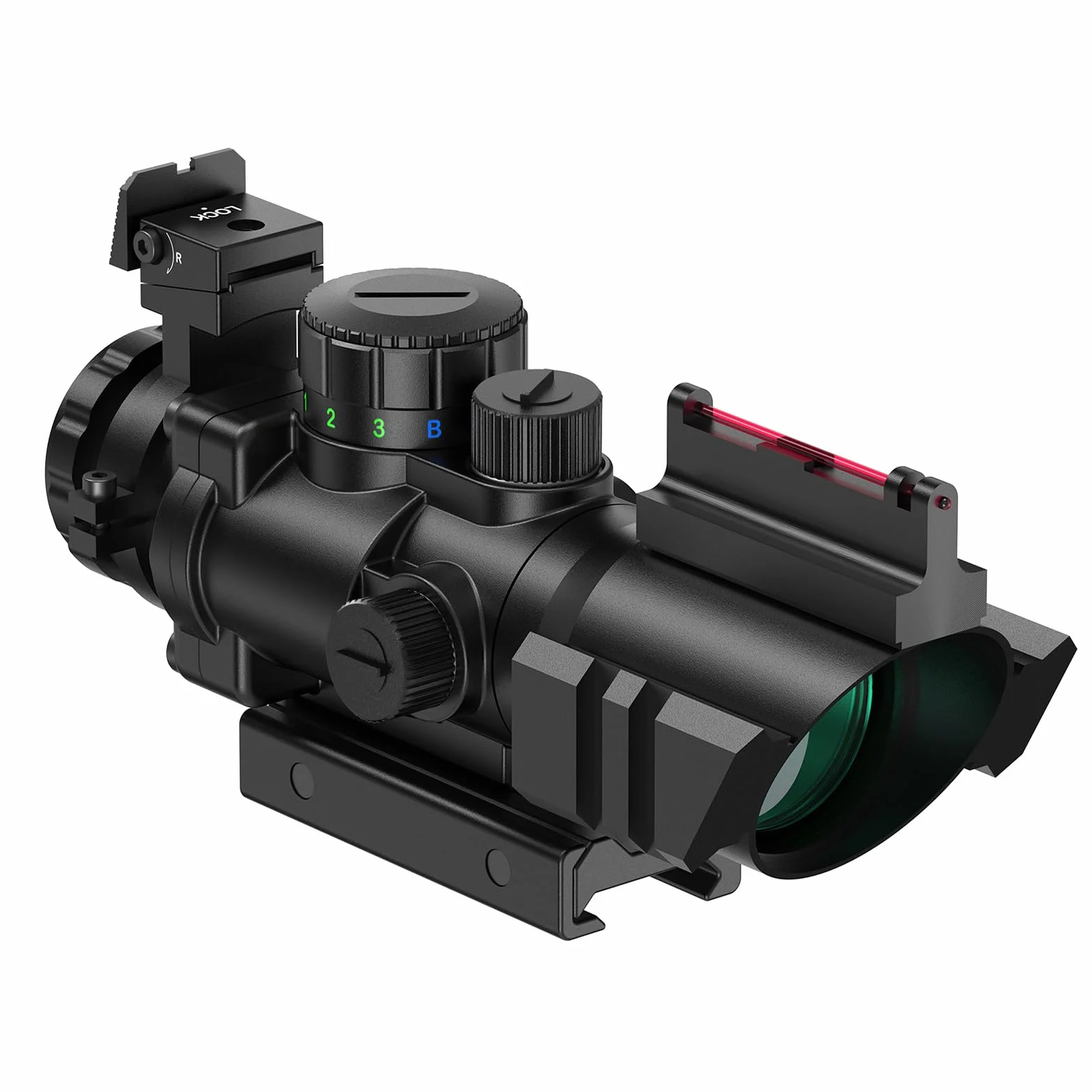 Feyachi R122 Cannocchiale tattico, 4x32mm Rojo-Verde-Azul Iluminado Visor Sólo para Actividades Deportivas