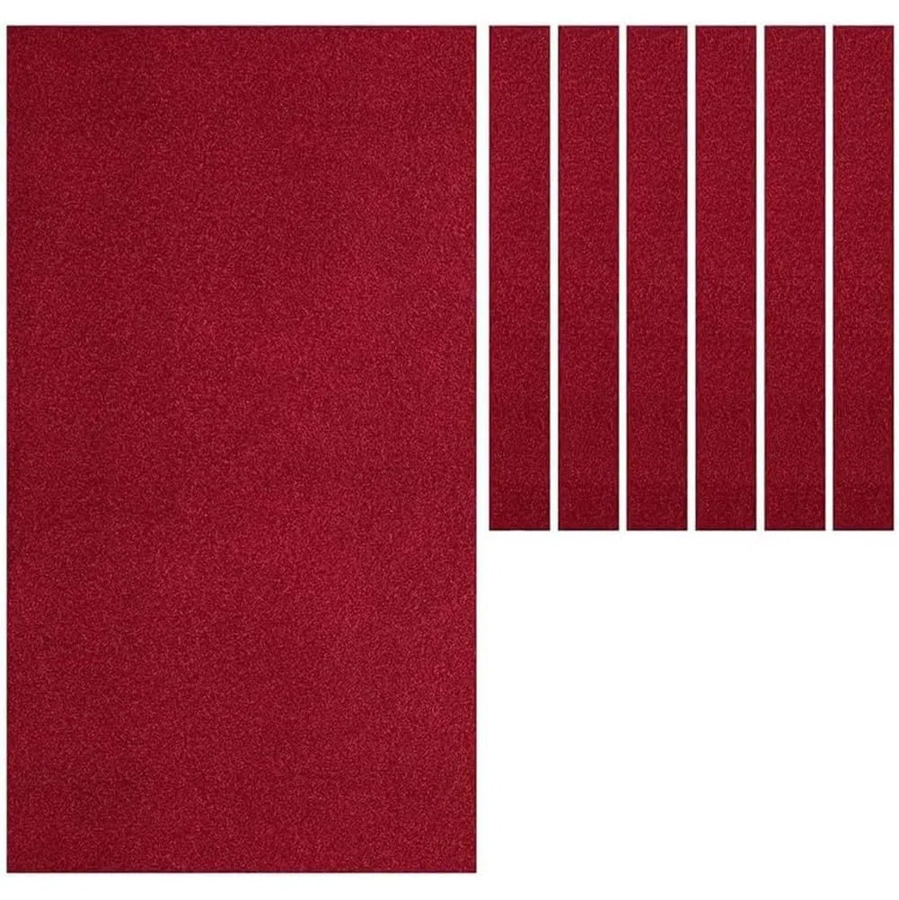 Paño de Billar estándar para Mesa de Billar, cojín de Fieltro de Mesa de Alto Rendimiento de 7/8/9 pies con Envoltura Lateral de 6 Piezas, Rojo,2.4M/7ft