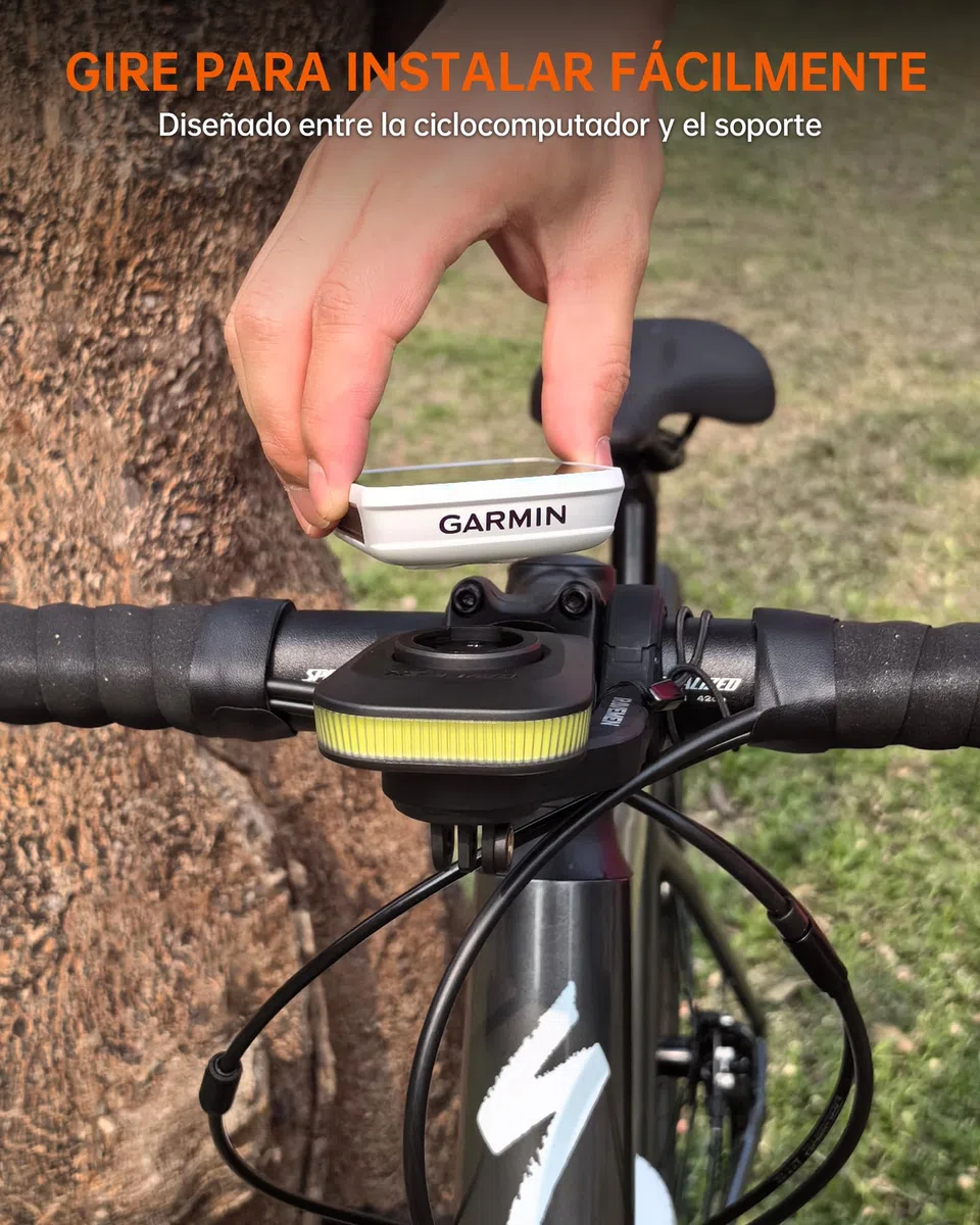 RAVEMEN FR300 Luz Diurna de la Bicicleta Señalización Luz Compatible con Garmin/Wahoo Ciclocomputadores, ON/Off Automático, Visibilidad Lateral USB C IPX6 a Prueba de Agua(Protegido por Patente)