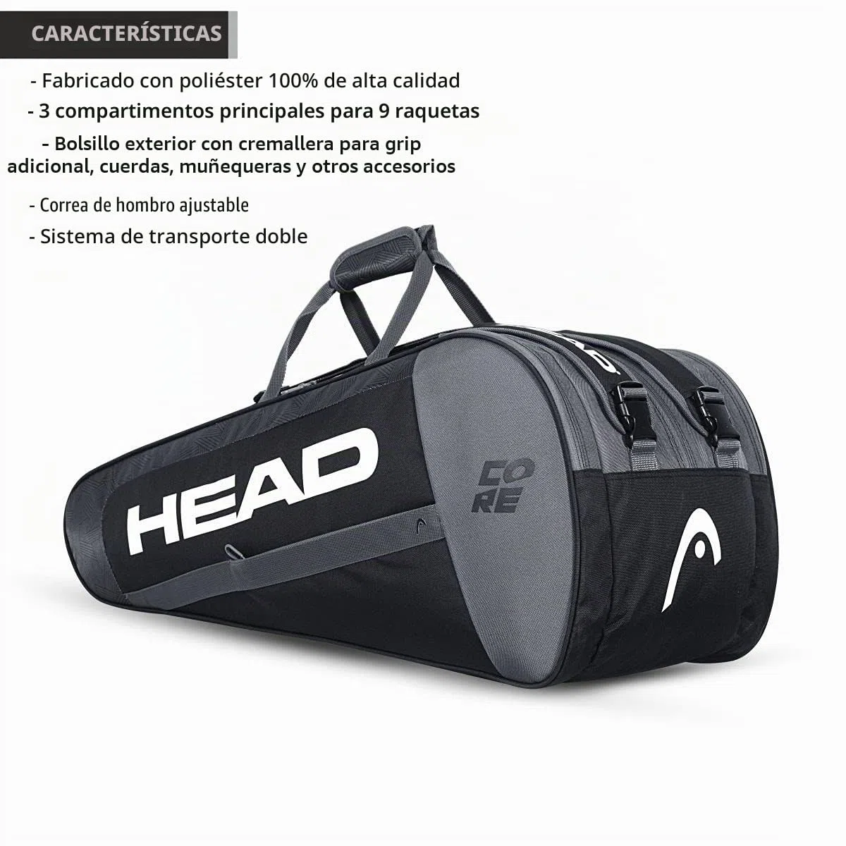 Head Core 9r Bolsa de Tenis, Unisex