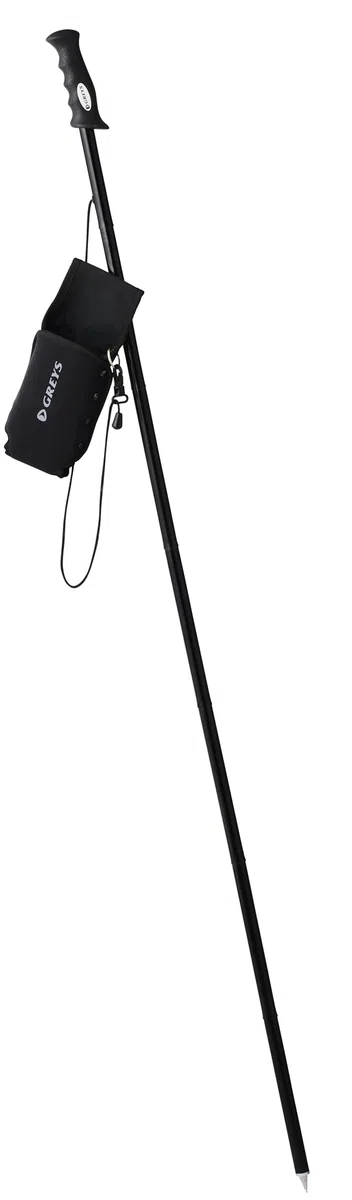 Greys Bastón de Vadeo de Pesca | Bastón Plegable de Acero Inoxidable para Río, Lago y Costa | Apoyo Compacto de Seguridad | Empuñadura Cómoda | Bolsa de Neopreno