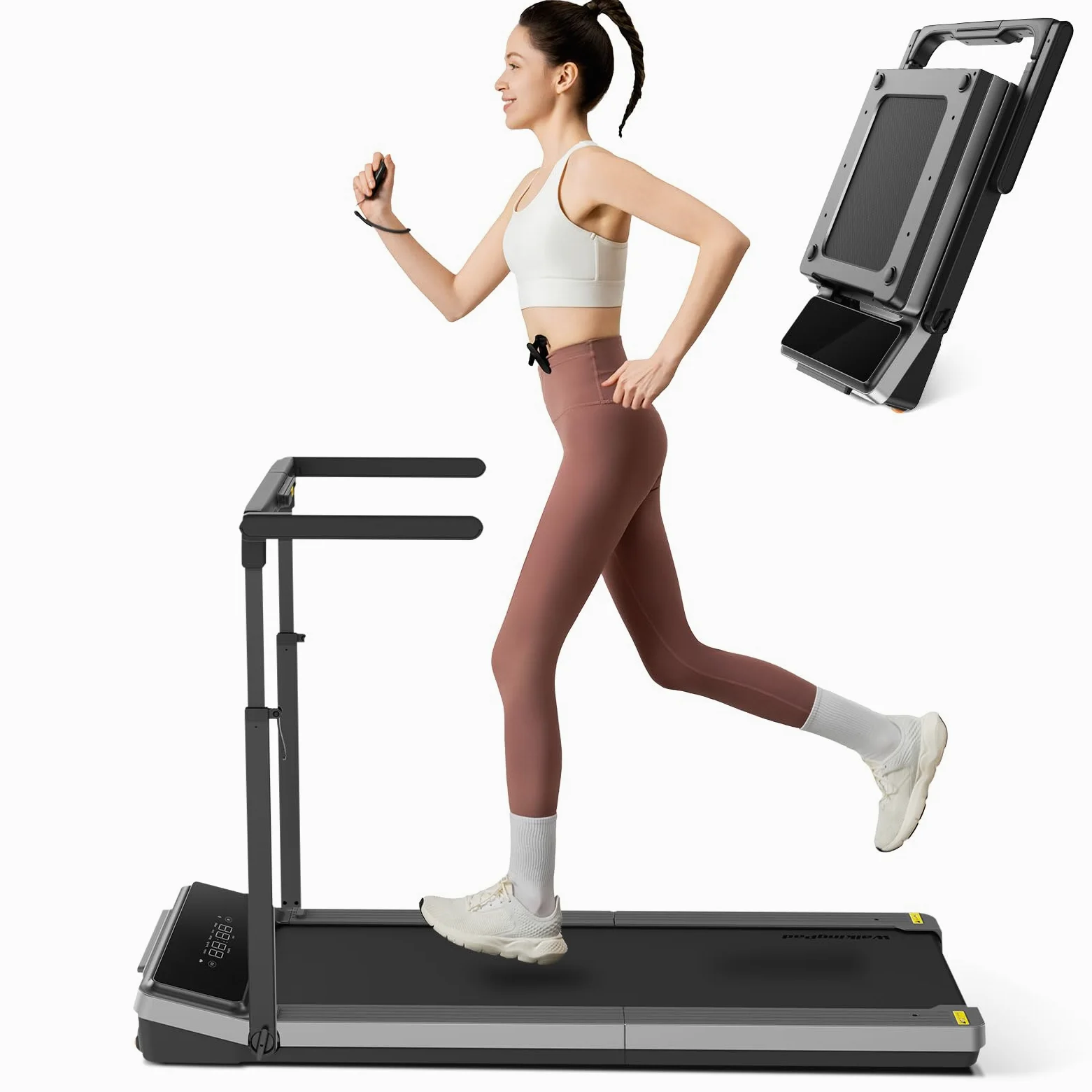 WalkingPad R3 Hybrid+ Cinta de Correr, Cinta de Caminar Plegable con asa 1-12 Km/h, área de Carrera Grande de 44 cm x 120 cm, 120KG Máx. Cinta de Correr Plegable para Uso doméstico con aplicación y