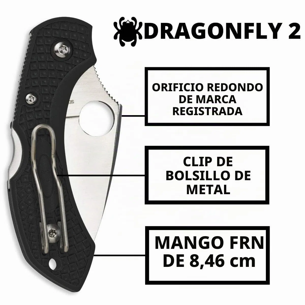 Spyderco SC28PBK2 Cuchillo tascabile,Unisex - Adulto, Negro, un tamaño