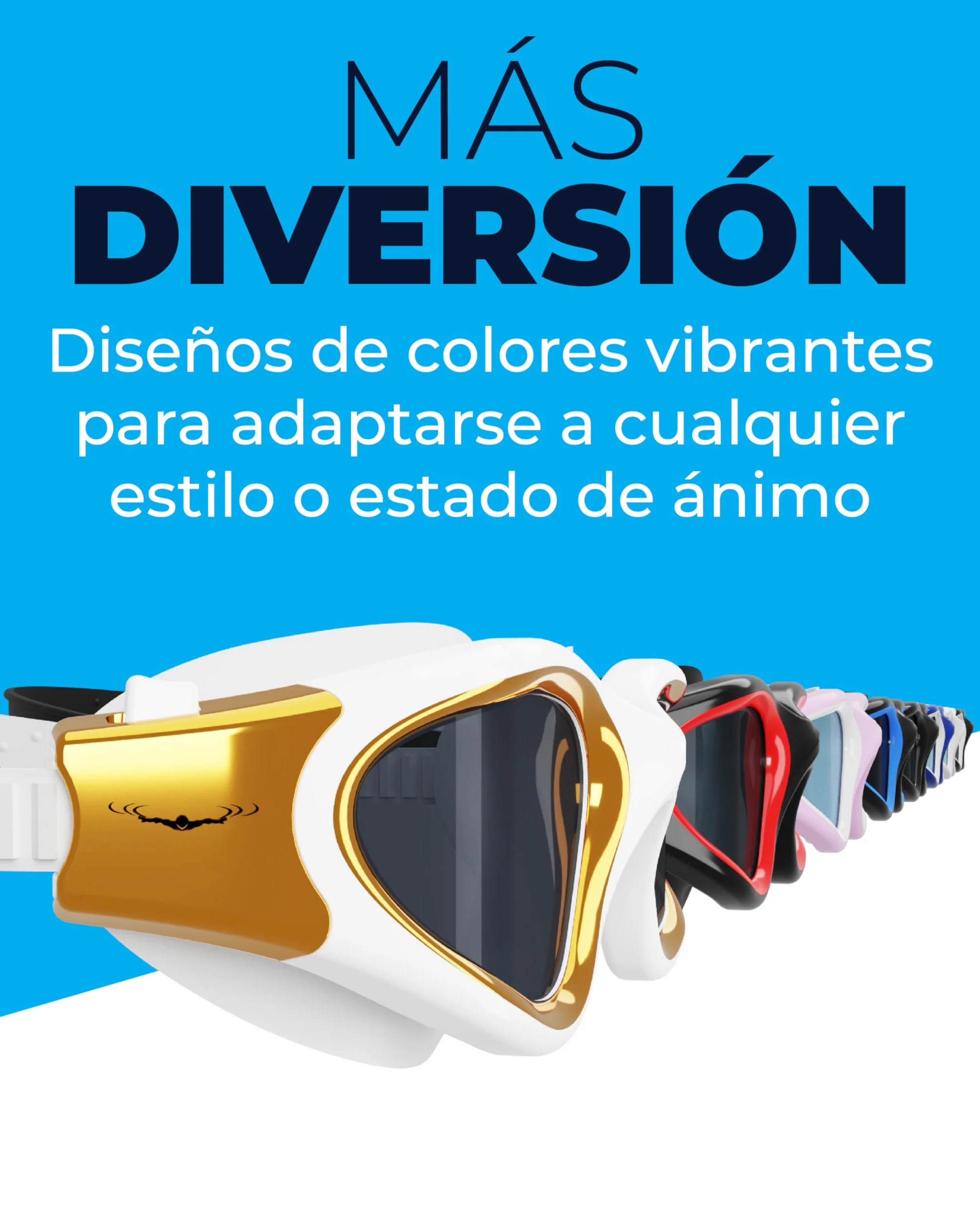 AqtivAqua Gafas de Natación DX Anti Vaho Sin Fugas Visión Amplia