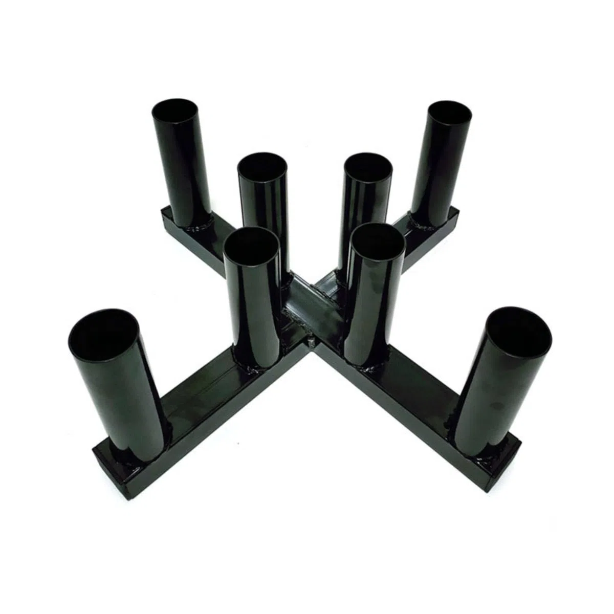 Soporte para Barras Olímpicas Estante Portabarras Organizador para Pesas Soporte Vertical de Acero con 8 Huecos y Diseño Adecuado para Salas de Pesas Box de Fuerza Garaje