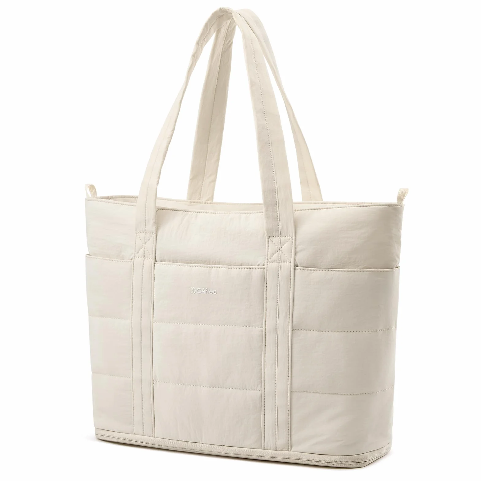 G4Free Bolsa de mano para mujer con compartimentos con cremallera, bolsas de trabajo acolchadas, expandibles para viajes
