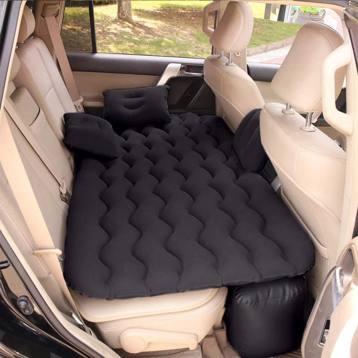 Colchón Coche Hinchable Colchón Sofá Hinchable con Bomba de Aire Eléctrica y Almohadas Adecuado para Adultos y Adolescentes (Negro)