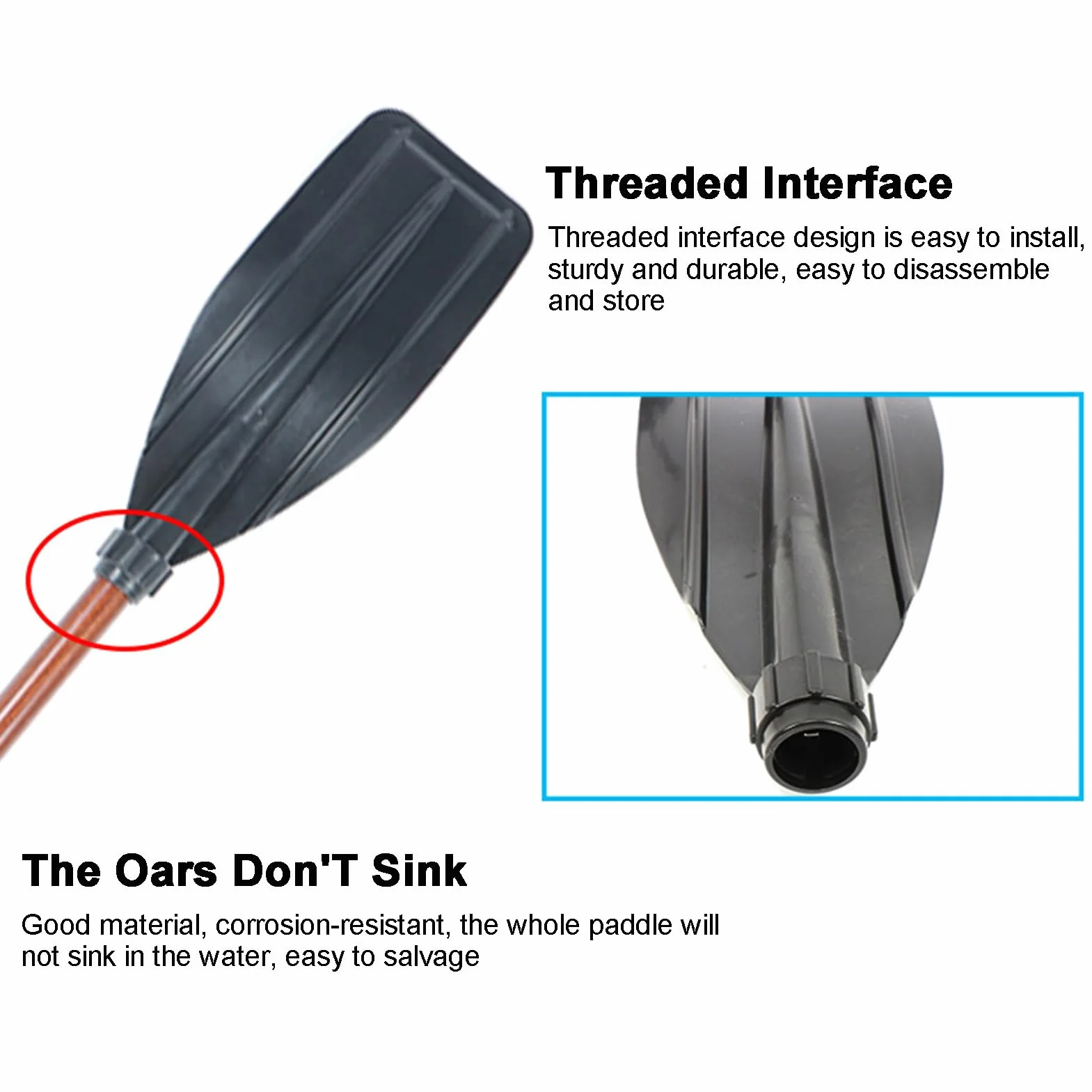 2PCS Remos para Kayak Desmontables, Remo Kayak Ajustable, Pala Ajustable De Fácil Transporte para Tabla De Surf Canoa, Pala De Aluminio para Kayak Bote De Remos Canoa