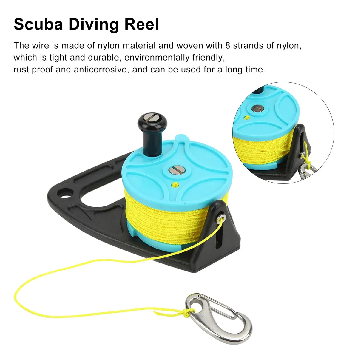 KIMISS Carrete de Buceo Carrete de Pesca de Buceo Carrete de Pesca de Buceo Carrete de Buceo Carrete de Buceo con Gancho de Tapón de Pulgar para Bucear bajo el Agua Deportes Acuáticos