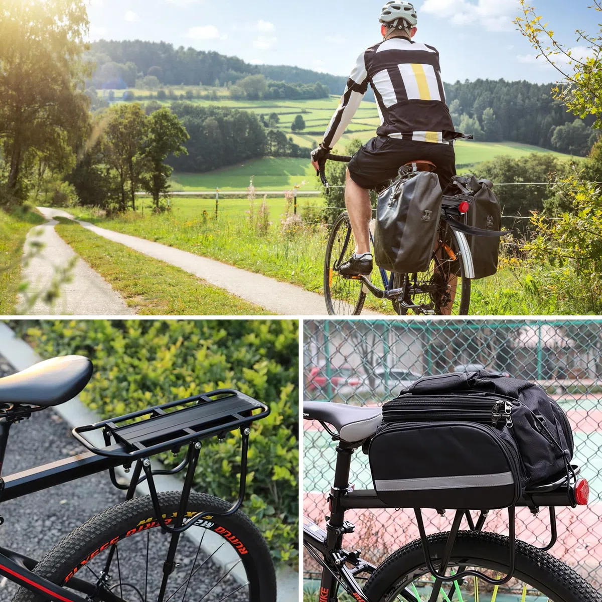 Portaequipajes para Bicicleta de montaña, Portabultos Bicicleta Trasero, portaequipajes para Bicicletas de aleación de Aluminio con Guardabarros y Reflector para MTB de 24-29 Pulgadas