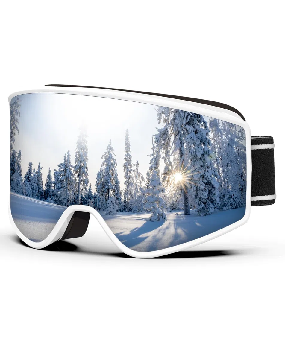 BEACOOL Gafas de Esquí,Anti-niebla, Anti-UV, Chop-Viento,OTG Gafas de ski para usuarios de gafas Hombres Mujeres,para Moto de Nieve, Escalada