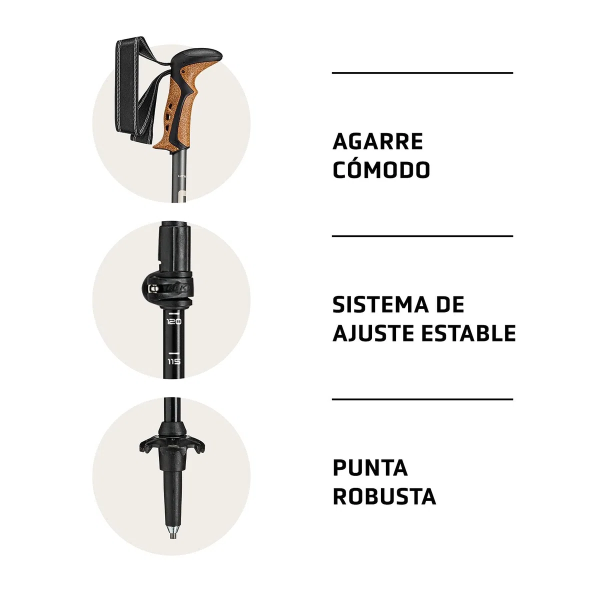 LEKI Khumbu Lite Bastones de Senderismo para Mujer y Hombre | Bastones de Trekking Ligeros y Ajustables de Aluminio con Disco de Trekking