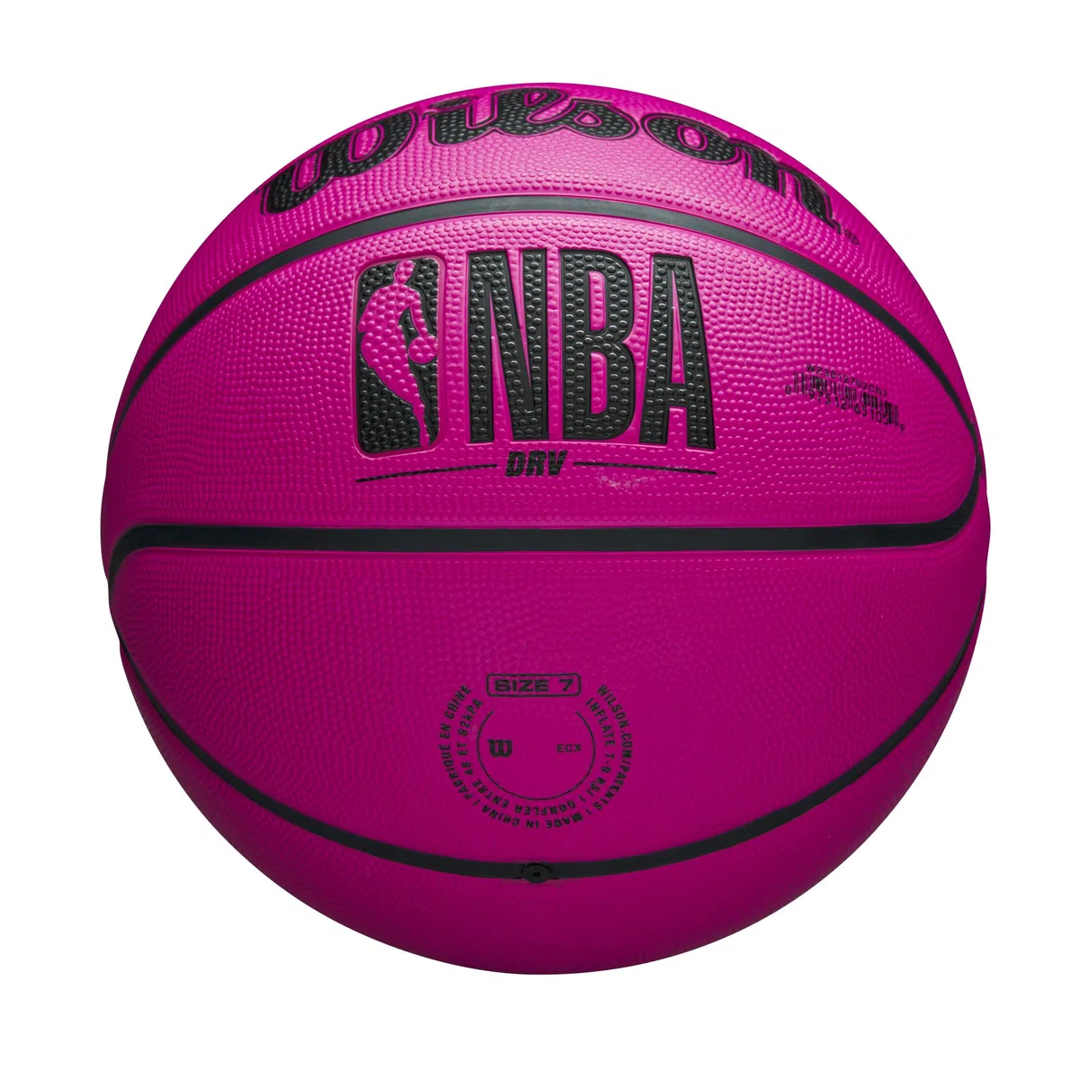 Wilson Balón de Baloncesto NBA DRV Rosa Tamaño 7 - Baloncesto Exterior con Alta Durabilidad y Excelente Agarre
