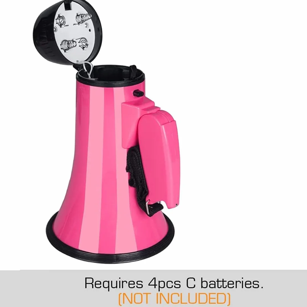 Altavoz PA Megáfono 25W con Grabadora de Voz Abrebotellas Rosa