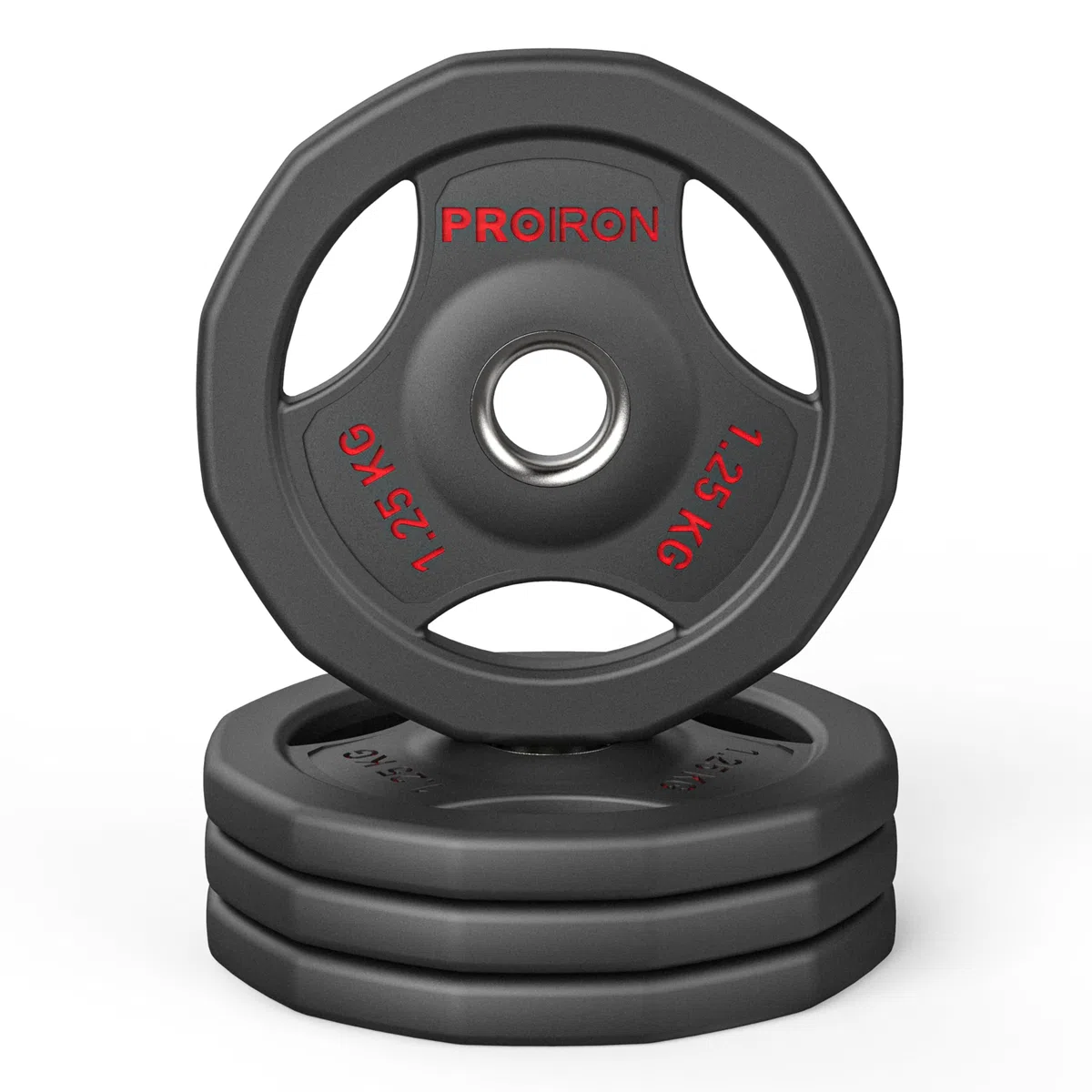 PROIRON Discos Pesas, Orificio Ø30mm - Discos de Pesas de Hierro Fundido Placas de Pesas Recubierta de Goma para Barra o Mancuernas Fitness en Gimnasio Casa, 4 * 1.25KG