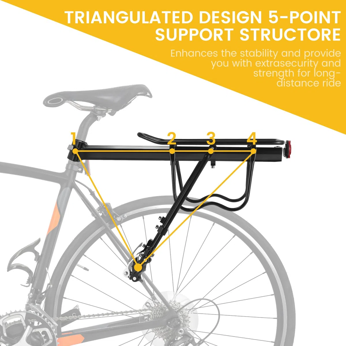 Portaequipajes para Bicicleta de montaña, Portabultos Bicicleta Trasero, portaequipajes para Bicicletas de aleación de Aluminio con Guardabarros y Reflector para MTB de 24-29 Pulgadas