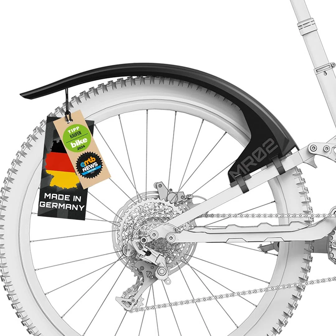 unleazhed Guardabarros para bicicleta de montaña M02 y MR02 | MTB Mudguard | Guardabarros delantero y trasero MTB | Fabricado en Alemania