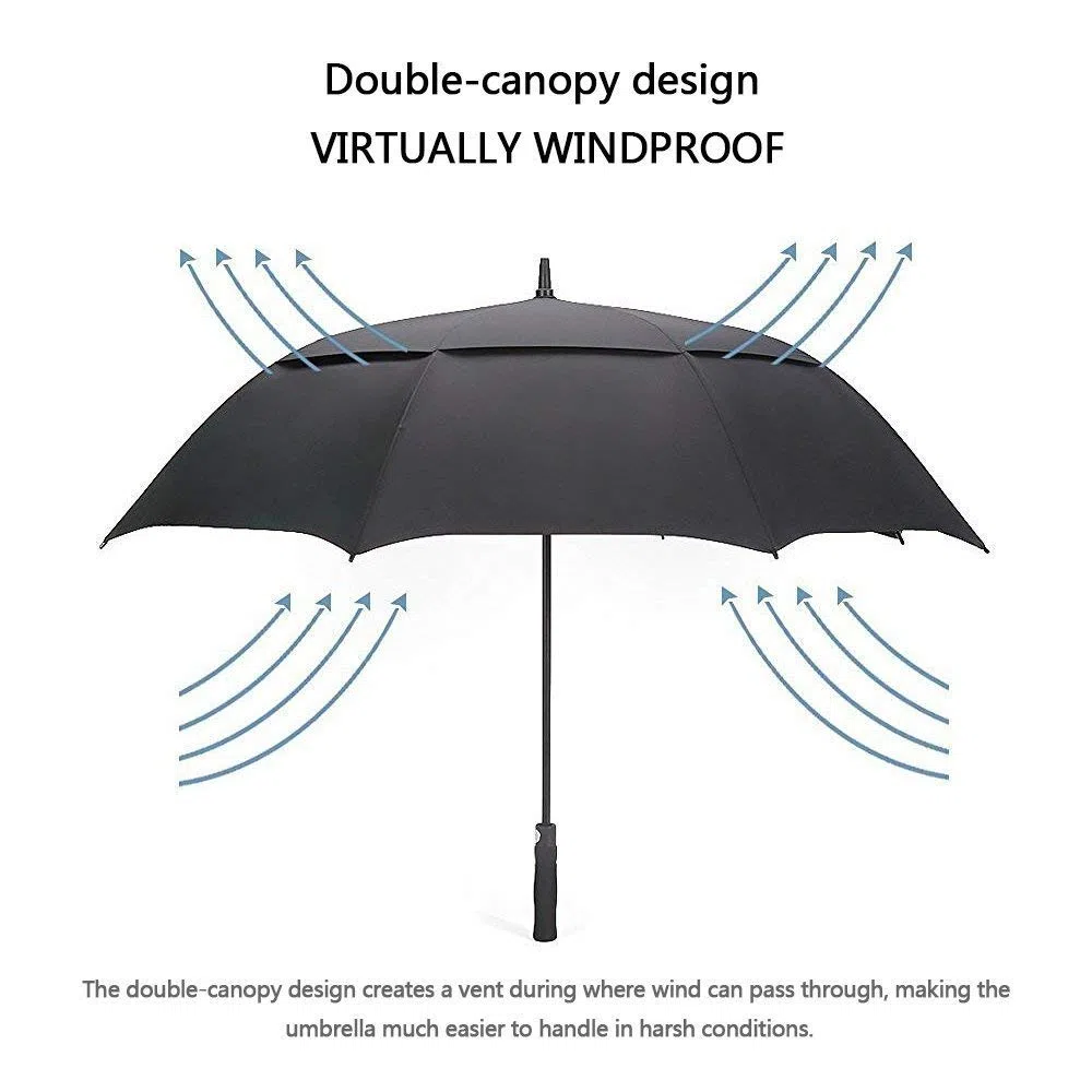 G4Free 55/63/69/72/80 pulgadas Golf paraguas a prueba de viento doble toldo extra grande de tamaño grande automático apertura paraguas impermeable