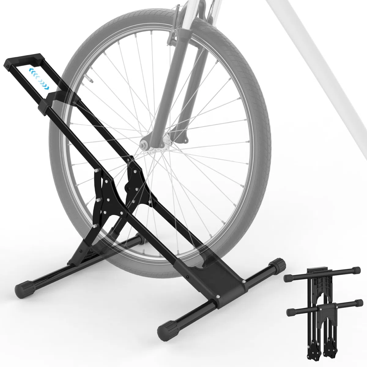 Soporte Bicicletas Suelo, Caballete Bicicleta Acero Soporte Bici Independiente 20''-29'' para Neumáticos Delanteros, para Garaje/Casa