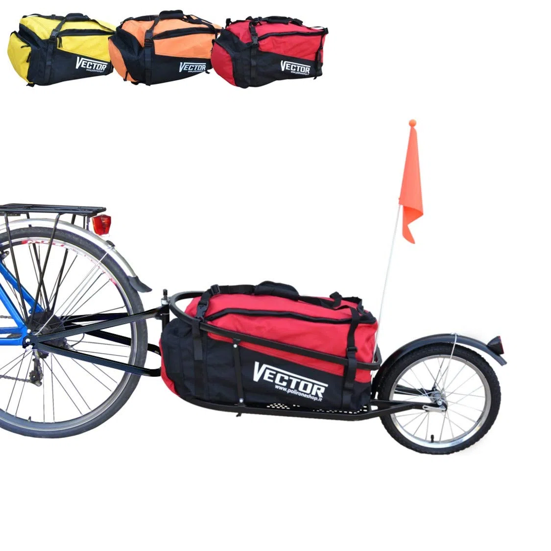 Vector Remolque para Bici Bicicleta de trasporte por cicloturismo Carro Carrito