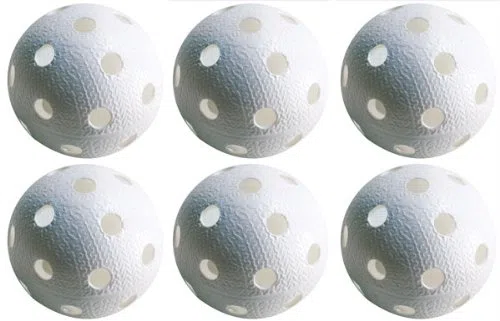 Kit de 6 pelotas de floorball, color blanco