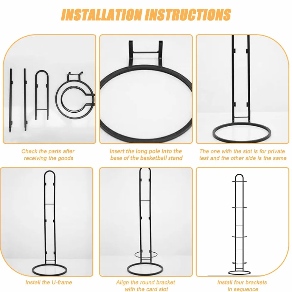 Estante de Almacenamiento de Pelotas 4 Niveles, Soporte Vertical Extraíble para Balón de Fútbol y Baloncesto