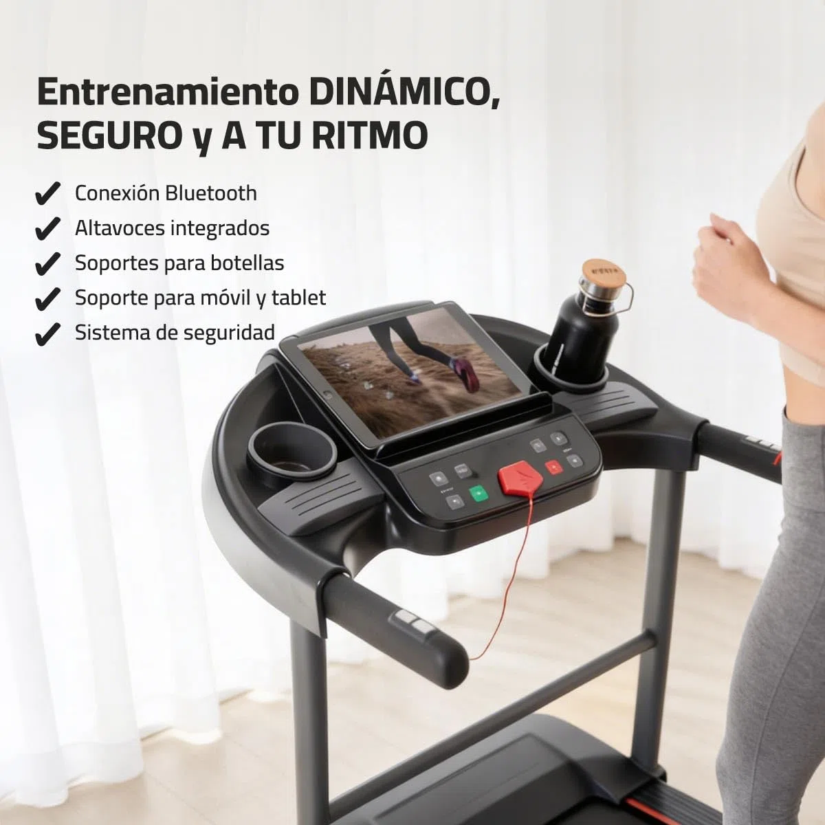 FITFIU Fitness Cinta de Correr Plegable, 1500W 14km/h, inclinación Manual, Superficie 40x110cm, 12 programas, Pantalla LCD, pulsómetro, Ruedas de Transporte