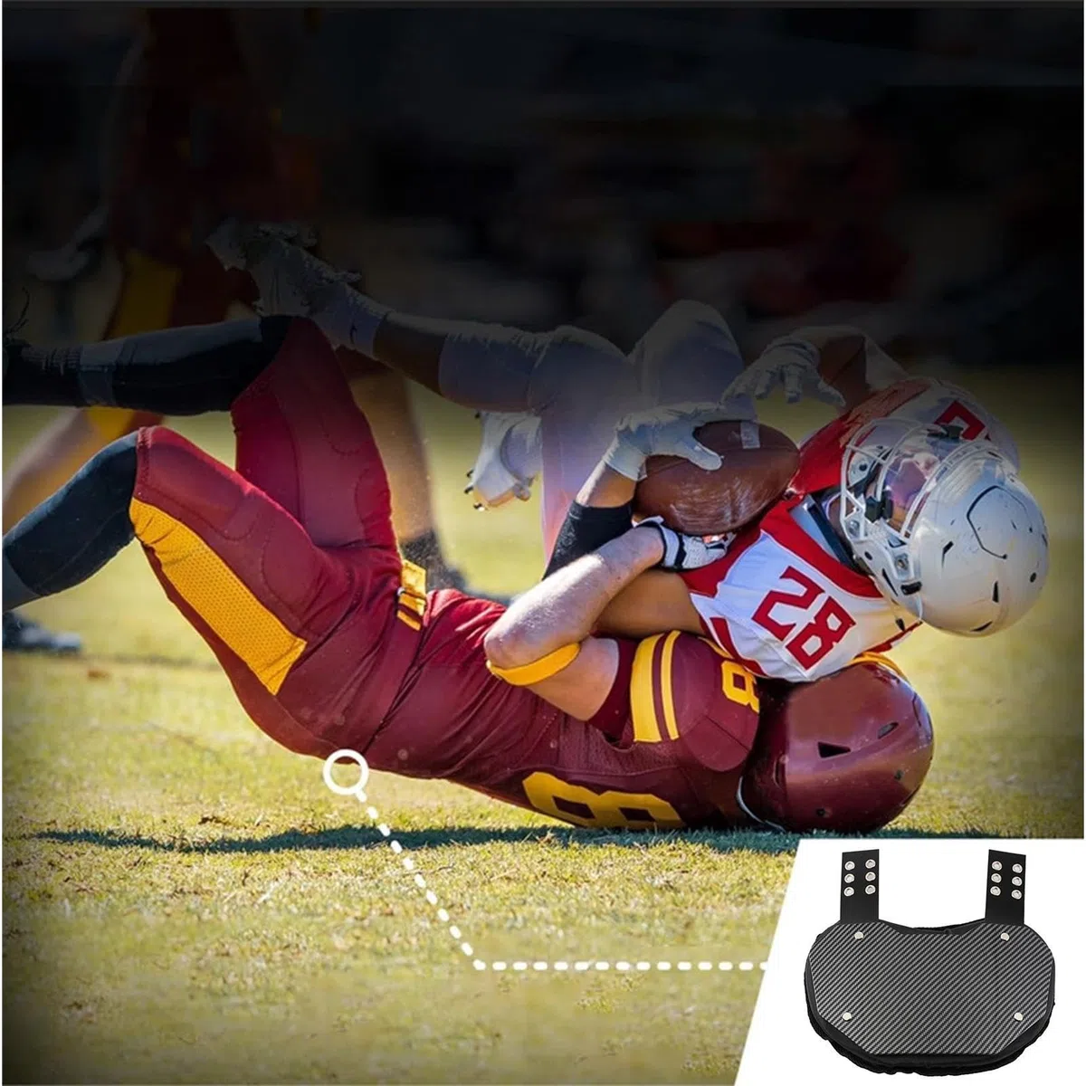Fútbol Con Placa Trasera | Protector De Almohadillas Lumbares Con Correa Ajustable | Equipo De Protección De Fútbol | Almohadillas Lumbares De Moda | Fútbol Con Placa Trasera Compacta | Fútbol Con Pla
