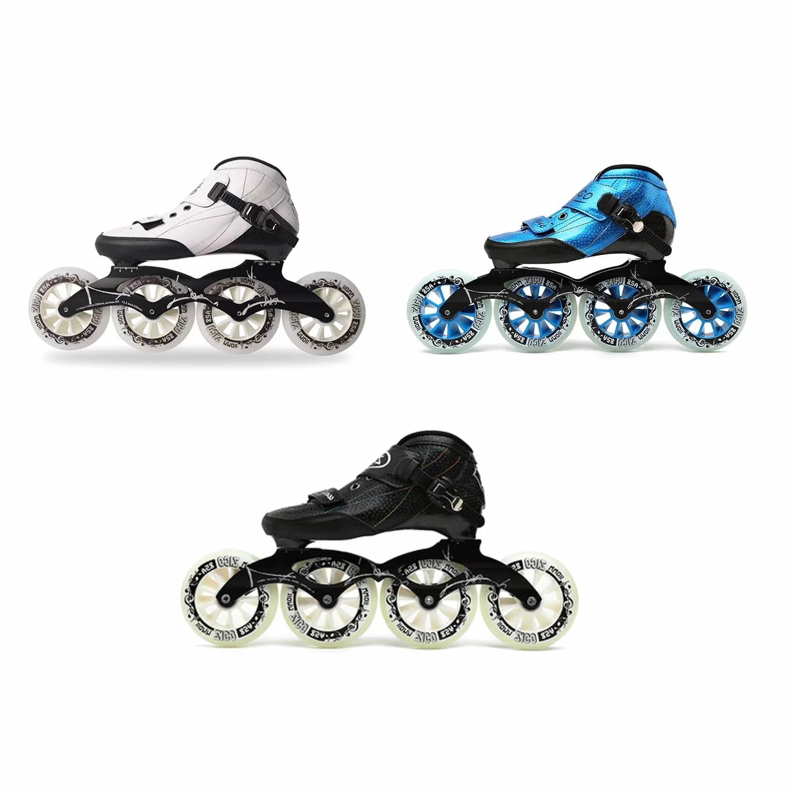 Patines en línea Profesionales para Adultos (Hombres y Mujeres), Ruedas de Alta Velocidad, chasis de Aluminio, Fibra de Carbono, Forro Transpirable, diseño para Fitness y Carreras, Ideales