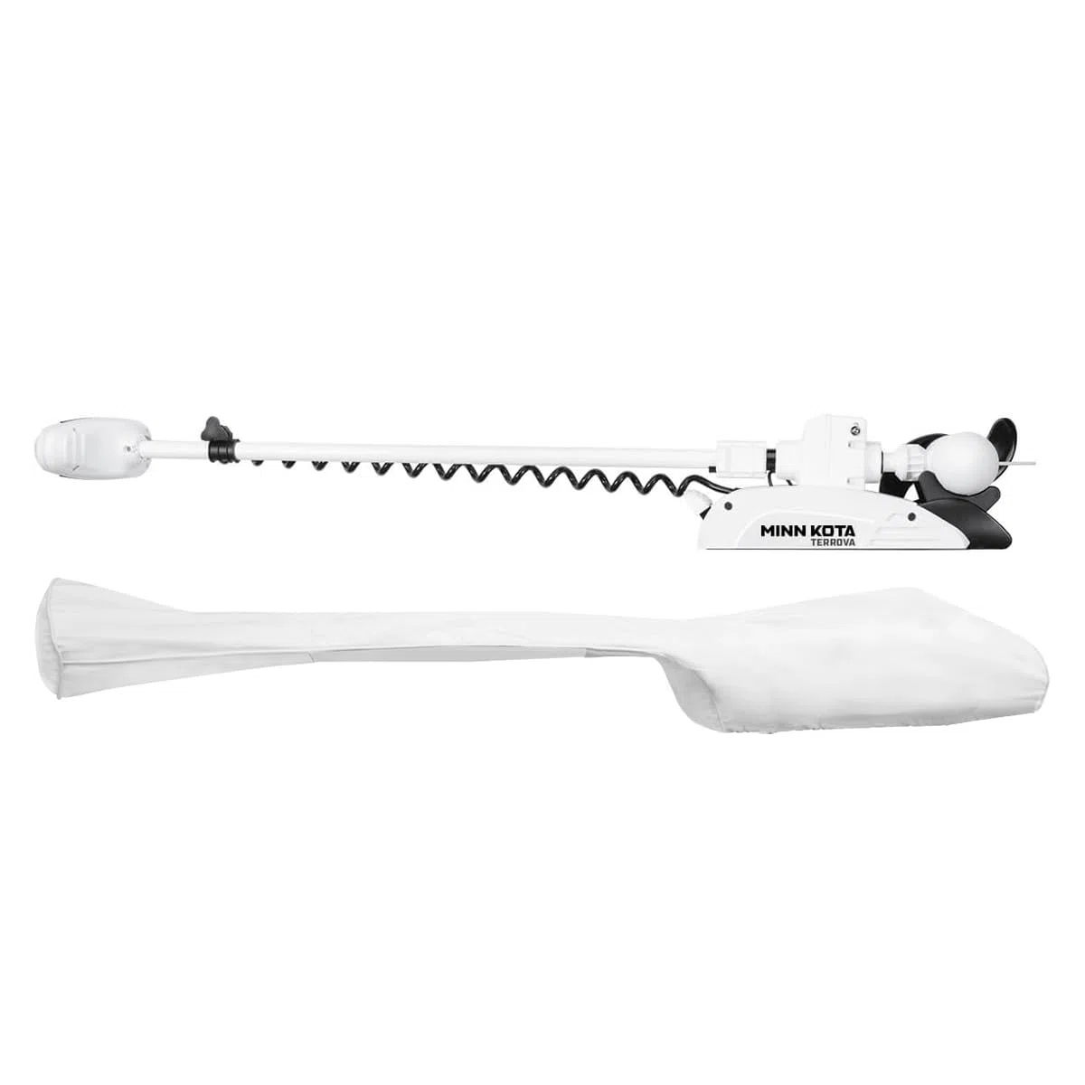 Oceansouth Cubierta personalizada diseñada para motores de arrastre MINN KOTA (cubierta compatible con Riptide Terrova, 1371 mm, blanco)