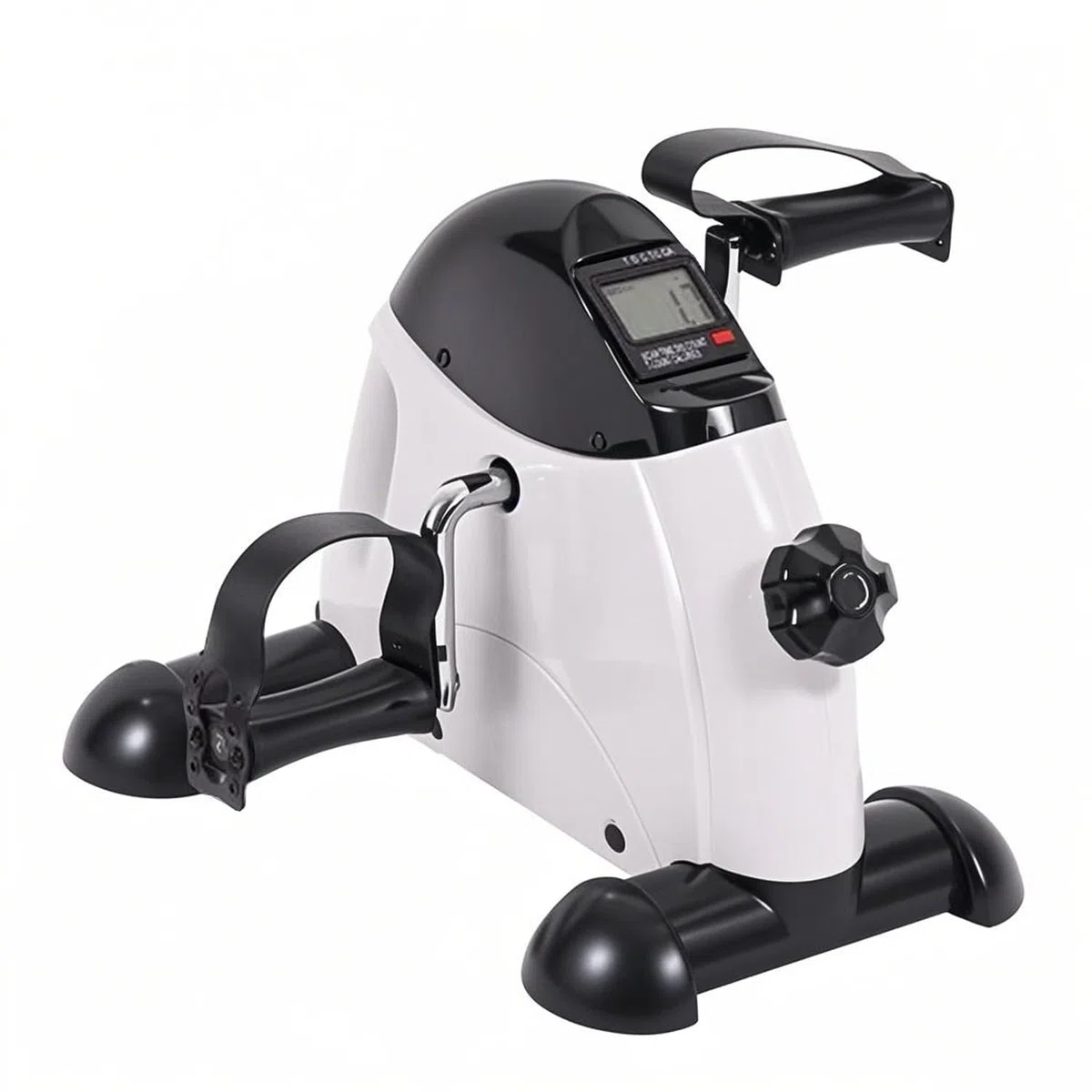Pedales Estaticos Personas Mayores,Mini Bicicleta Estática con Pantalla LCD,Bicicleta de Ejercicio para Brazos y Piernas,Color Blanco y Negro
