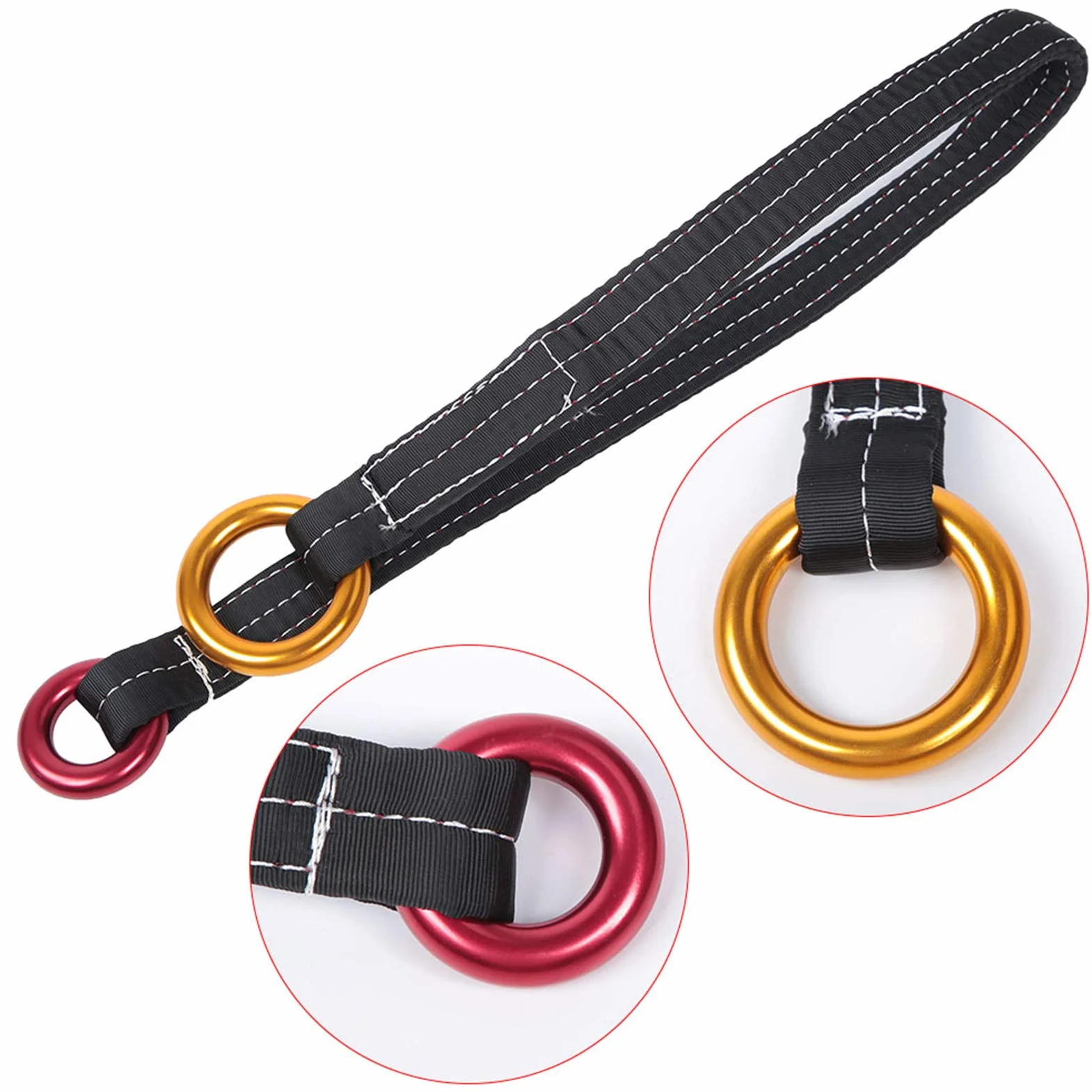 Demeras Cordón de árbol de Escalada de 120 CM Cordón de Alambre de Rescate de árbol de Escalada al Aire con 2 Anillos Colgantes para Escalar