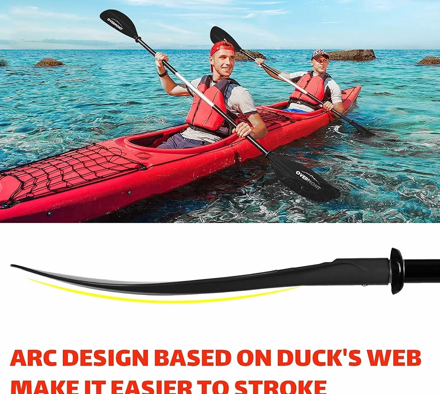 Overmont Remos Aluminio Doble Convertibles en uno 3 Angulos Ajustables Anti-sumergido 222cm para Sup Kayak