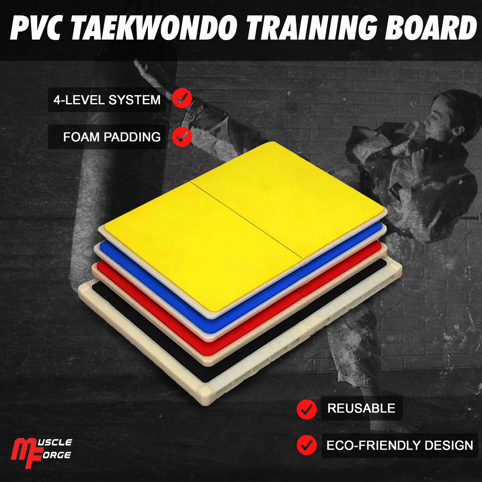 Tabla de Rotura de Artes Marciales Karate MMA Taekwondo Foam-Covered 6/8/10/16 mm