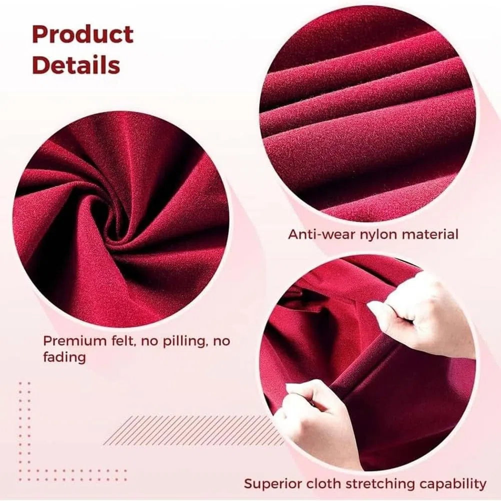 Paño de Billar estándar para Mesa de Billar, cojín de Fieltro de Mesa de Alto Rendimiento de 7/8/9 pies con Envoltura Lateral de 6 Piezas, Rojo,2.4M/7ft