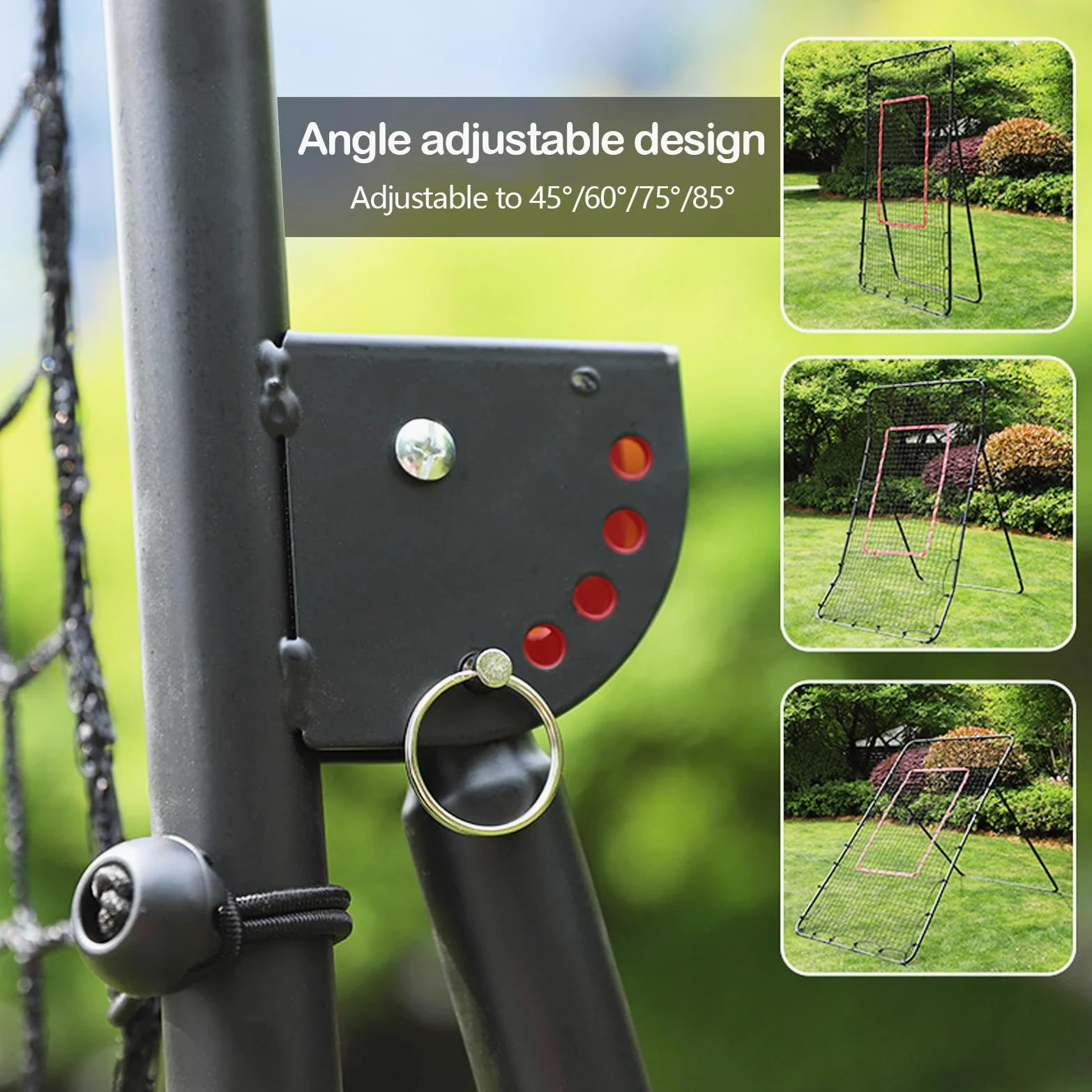 Red de Rebote para Voleibol, 2,1 x 1,2 m Ajustable en Ángulos de 45/60/75/85 Equipo de Entrenamiento para Adultos y Niños Reboteador para Jardines Estadios y Escuelas