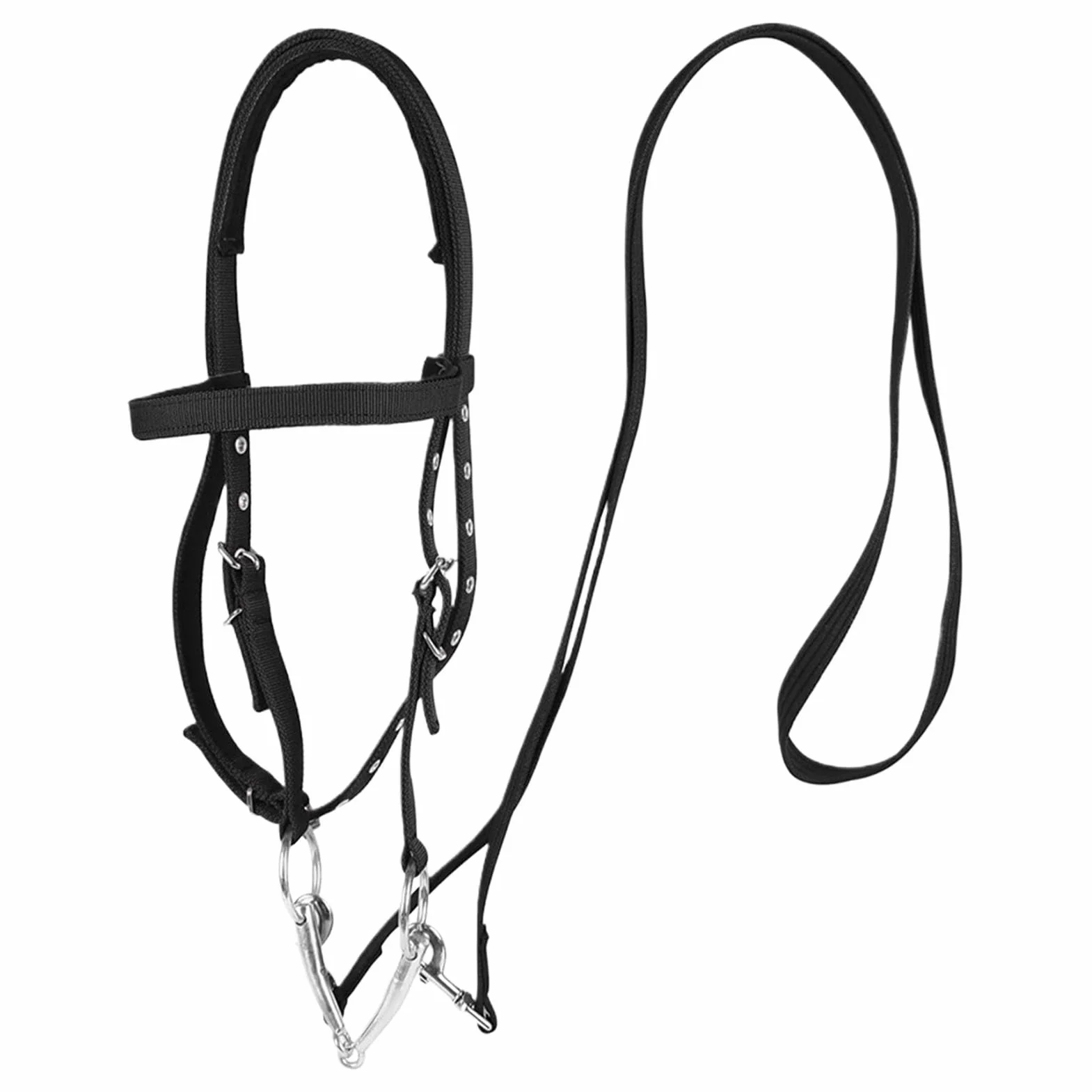 Generisch Soporte para caballos y cuerda de plomo – 3 hebillas ajustables espesan soporte plano para el entrenamiento, entrenamiento de equitación y soportes líderes