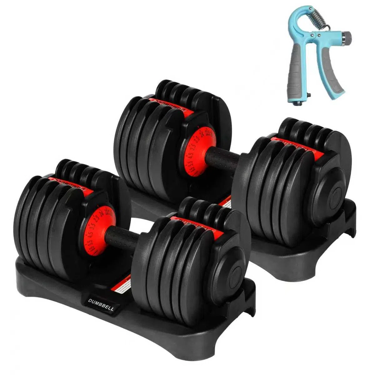 48kg Mancuerna Ajustable,Pesas y Mancuernas,Mancuerna Cortas Ajustables,15 Niveles de Peso,Ajuste Rápido Ajuste Con Una Sola Pulsación,Juego de Mancuernas con Discos de Pesas (Dos 48kg)