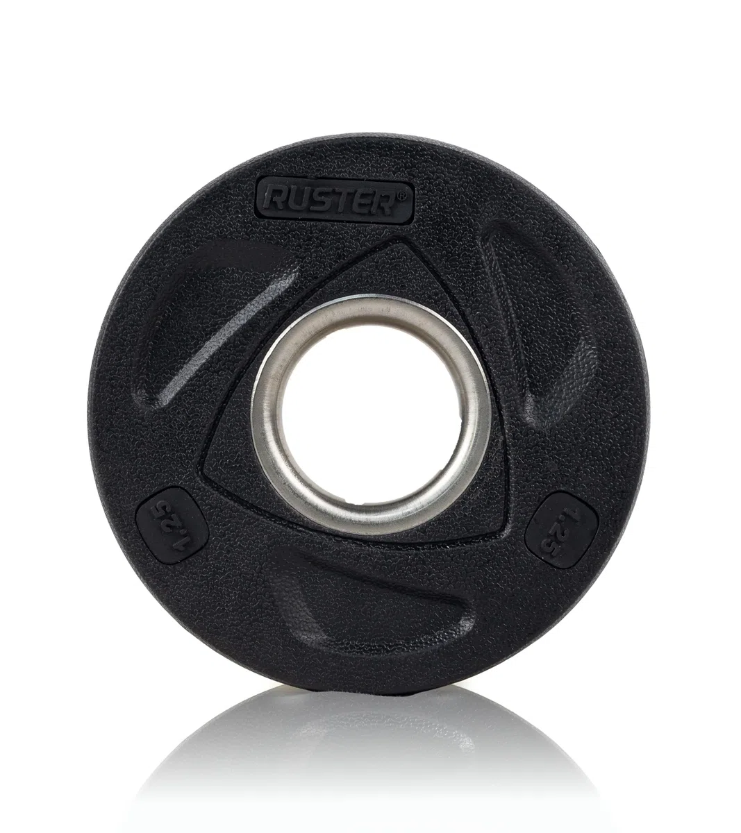 RUSTER Discos de Pesas con Agarre 50 mm de Hierro Recubierto en Goma Natural, Compatibles con Barra Olímpica, Weight Plates para Entrenamiento de Fuerza en Casa y Gimnasio (1,25-25 kg)