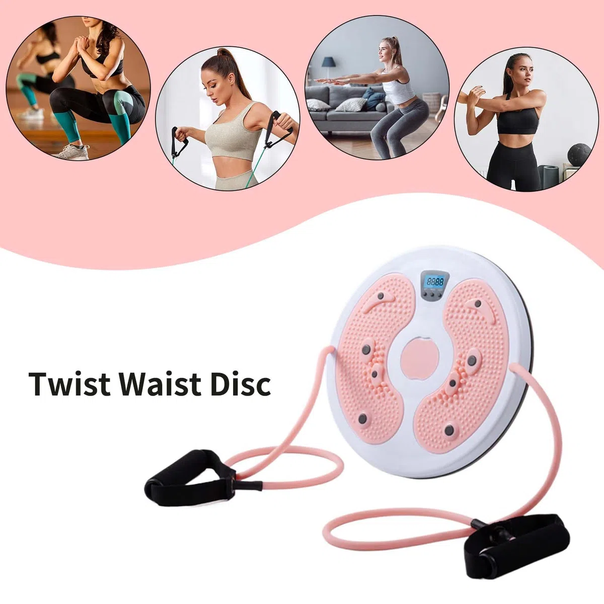 Tabla giratoria para ejercicios – Entrenador de cintura, contador de calorías, tabla giratoria para gimnasio, oficina, entusiastas del fitness, principiantes, mujeres en el puerperio
