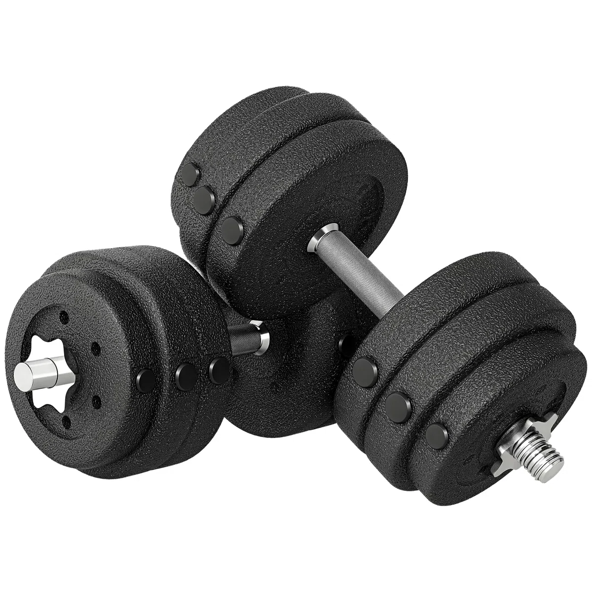 HOMCOM Juego de mancuernas ajustables de 30 kg, pesas de mano para el hogar, oficina, gimnasio, entrenamiento de levantamiento de fitness, color negro