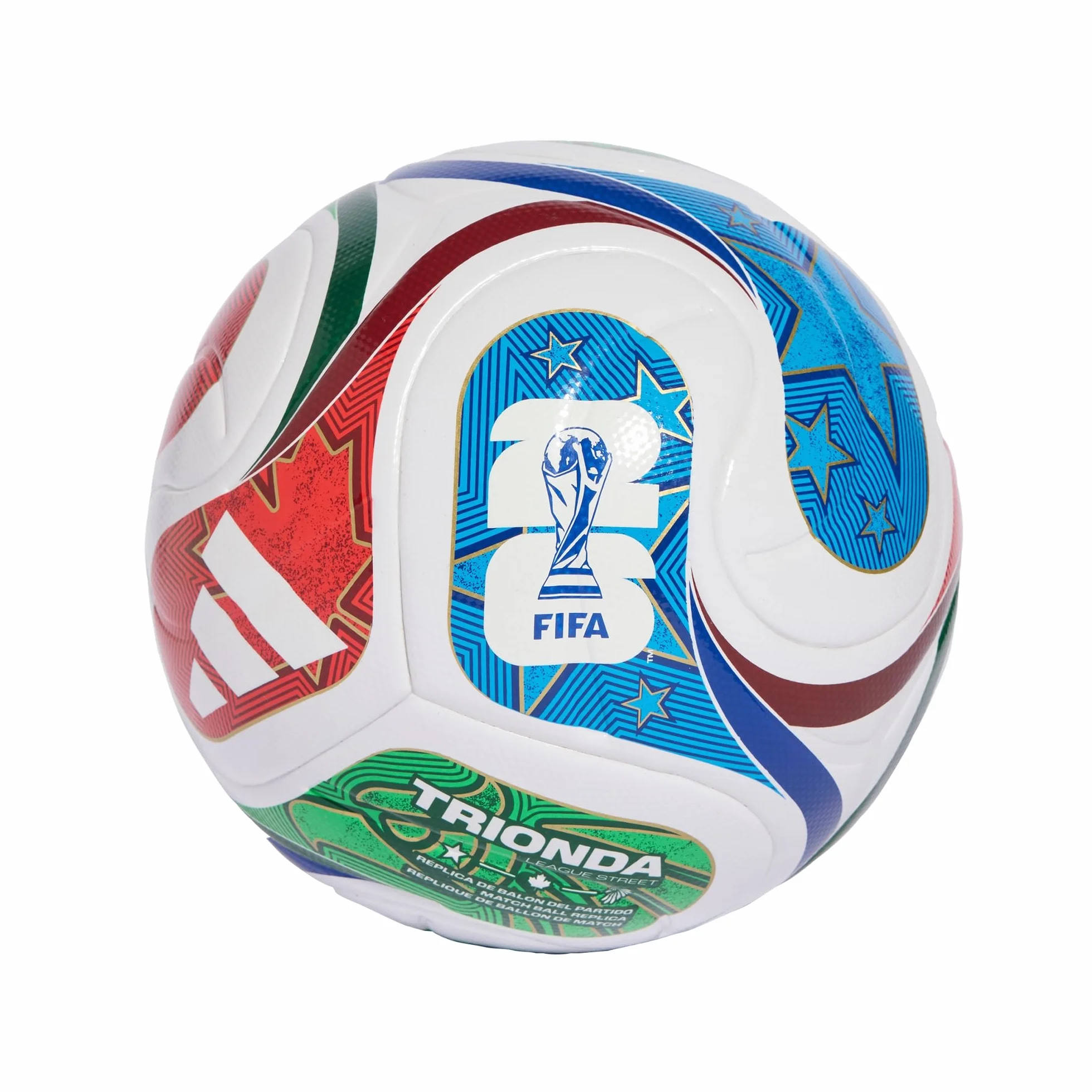 adidas Copa del Mundo 26 TRIONDA League Junior 350 fútbol White/Royal Blue/Solar Blue/Power Red 5