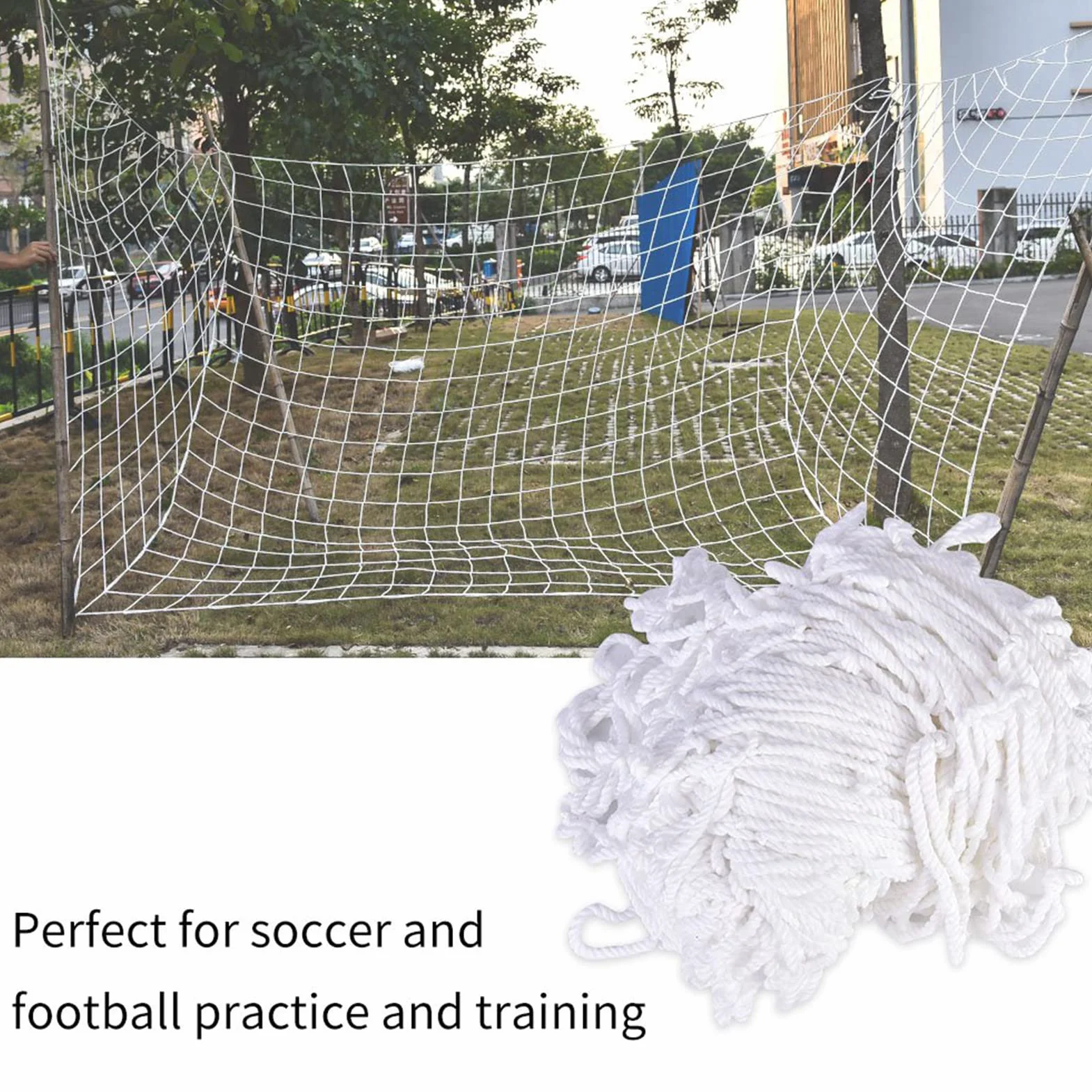 Ejoyous Red de Portería de 3 X 2 M, Red de Repuesto para Portería de Fútbol, ​​Red de Fútbol Robusta Detrás de la Portería, Red de Portería de Fútbol, ​​Red de Portería de Fútbol Deportiva