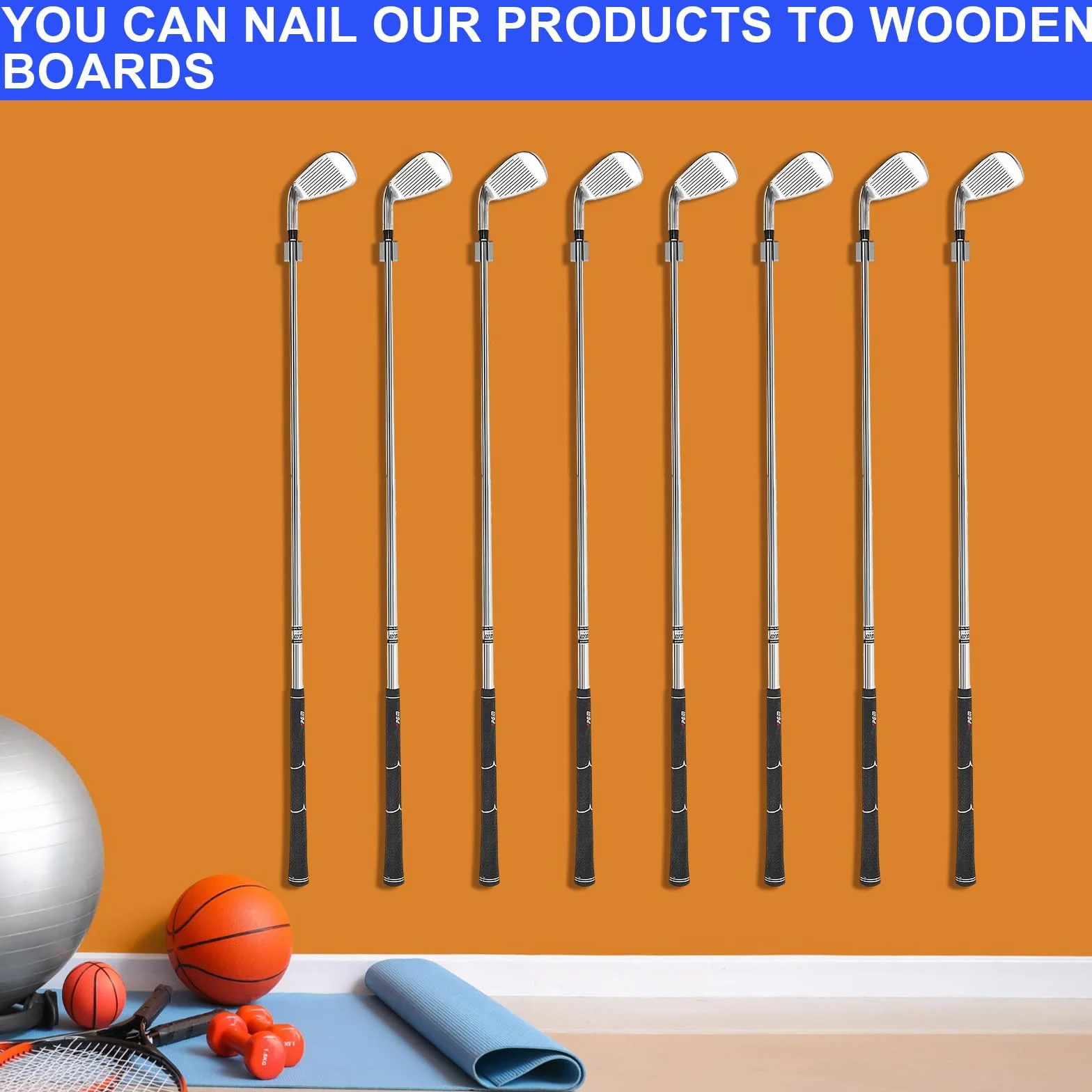 Deekin 30 soportes para palos de golf, organizador de almacenamiento de golf para garaje, gancho de palo de golf, soporte de pared para palo de golf con 60 tornillos para palos de golf, exhibición de