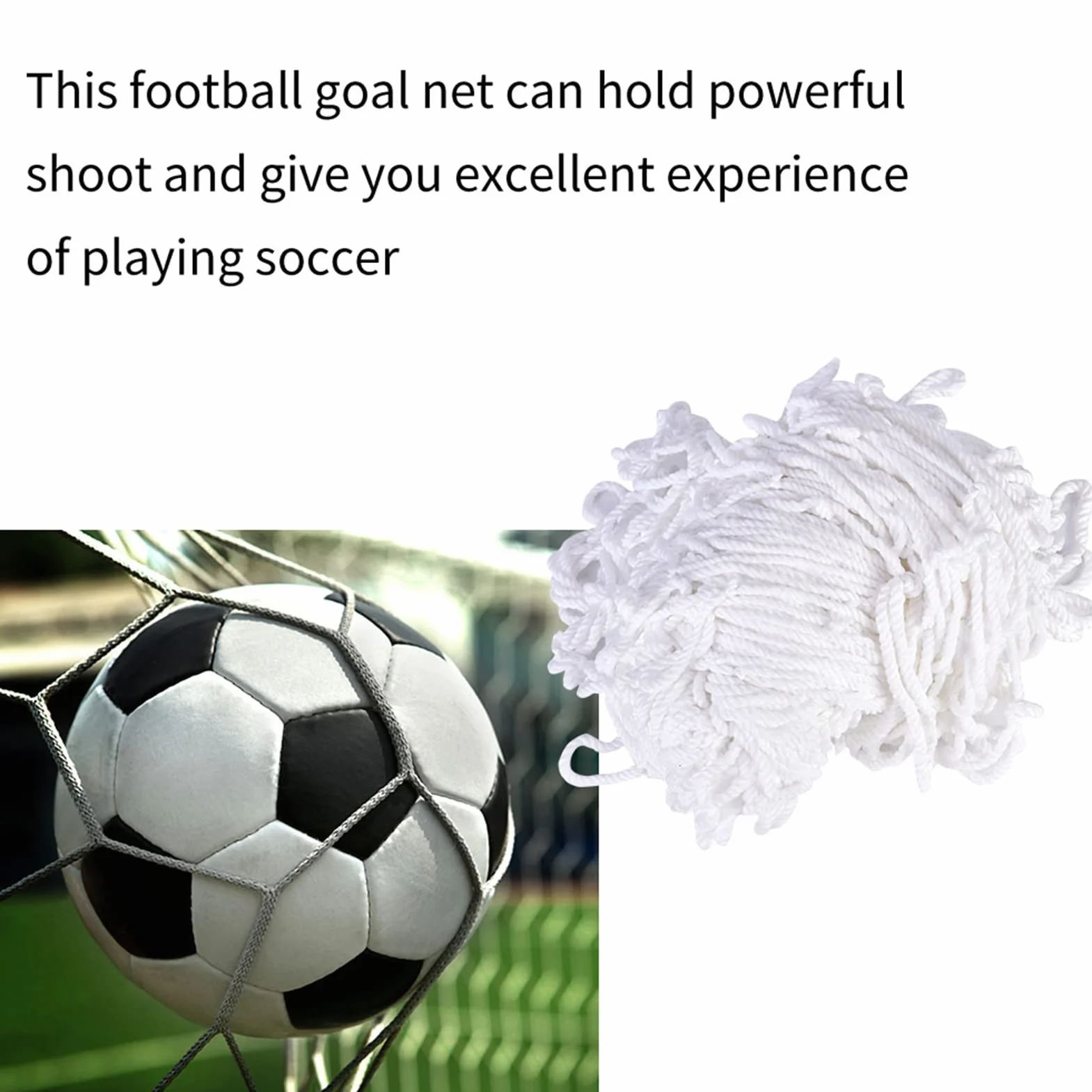 Red de Portería de Fútbol 3x2m Fibra de Polipropileno para Entrenamiento